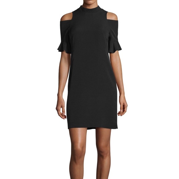 Rebecca Taylor | Cold Shoulder Shift Dress Black - Picture 1 of 8